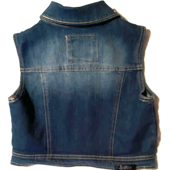 Justice Girl’s Denim Vest with Bling on Collar - Picture 3 of 8